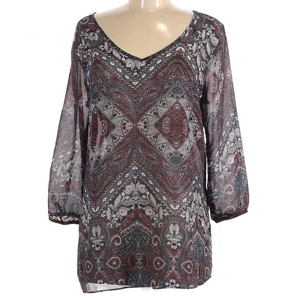 Maurice’s plus burgundy and teal top size 2X - Picture 2 of 5